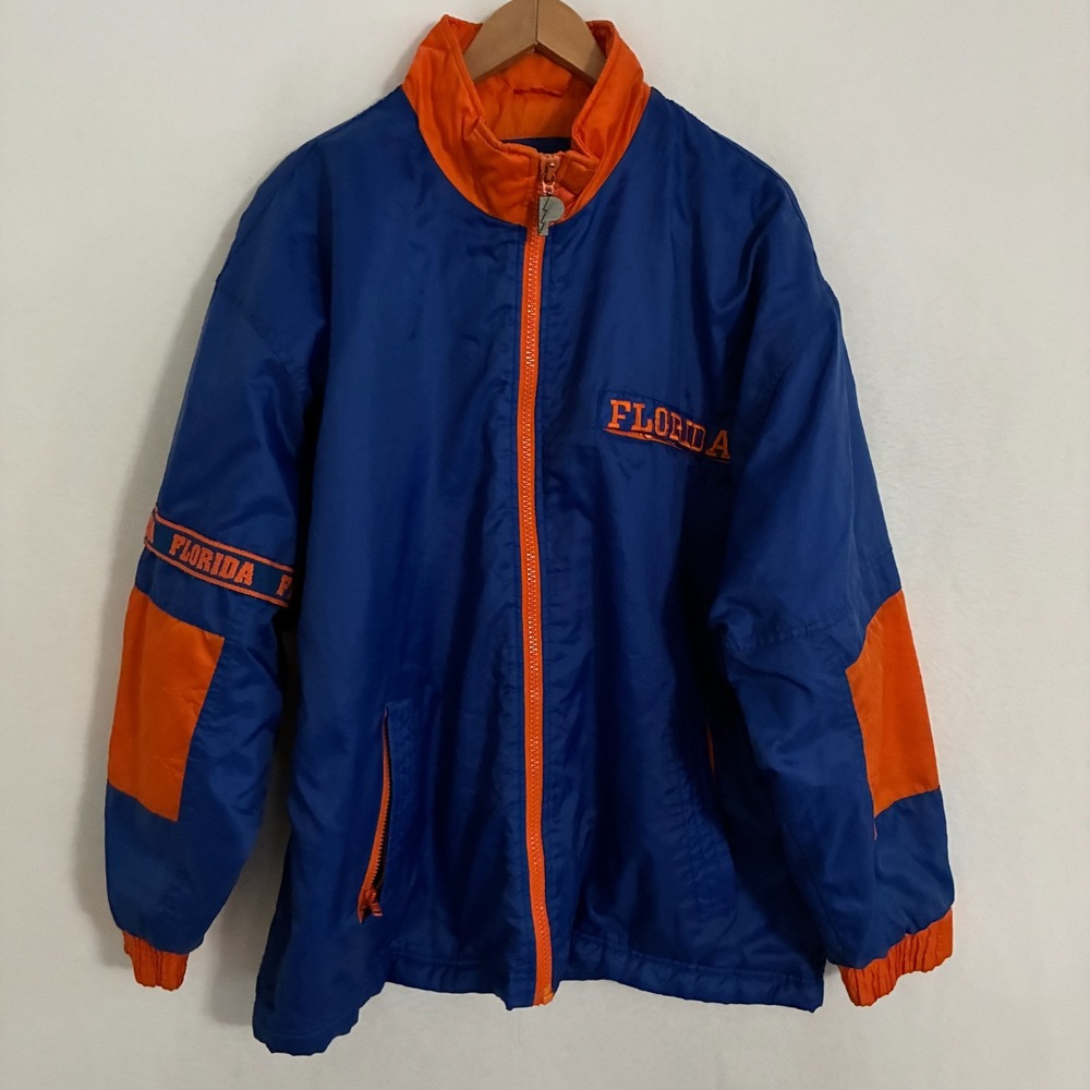 Vtg Pro Player University Florida Gators Puffer‎ Jacket Size S Embroidered Zip